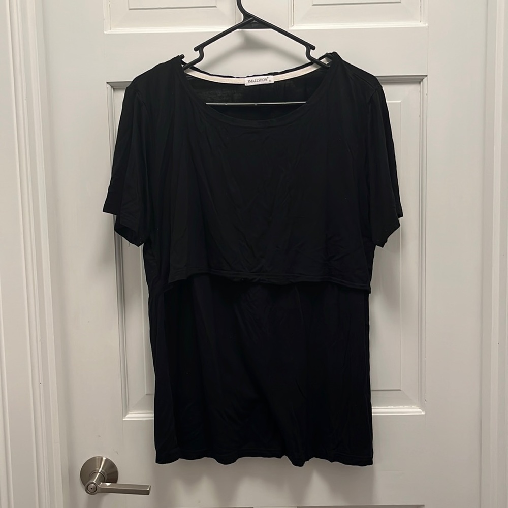 {Smallshow} Comfy Black Nursing Shirt
